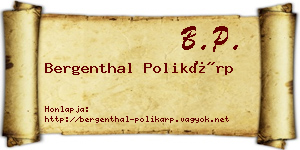 Bergenthal Polikárp névjegykártya